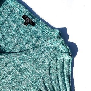 Topshop - Long Sleeve Long Length Green Top